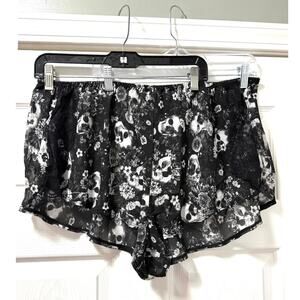Torrid 1 (1X 14/16) Sexy Skull Butterfly Floral Chiffon & Lace Trim Sleep Shorts